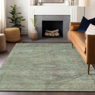 Piper Looms Chantille Global ACN1631 Teal Machine Washable Area Rug Lifestyle Image Feature