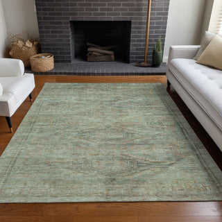 Piper Looms Chantille Global ACN1631 Teal Machine Washable Area Rug Lifestyle Image Feature
