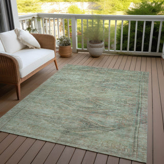Piper Looms Chantille Global ACN1631 Teal Machine Washable Area Rug Outdoor Lifestyle Image Feature
