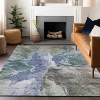 Piper Looms Chantille Modern ACN1632 Blue Machine Washable Area Rug Lifestyle Image Feature