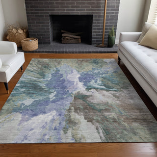 Piper Looms Chantille Modern ACN1632 Blue Machine Washable Area Rug Lifestyle Image Feature