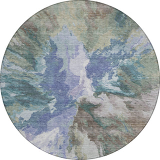 Piper Looms Chantille Modern ACN1632 Blue Machine Washable Area Rug Round Main Image