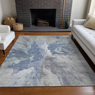 Piper Looms Chantille Modern ACN1632 Denim Machine Washable Area Rug Lifestyle Image Feature