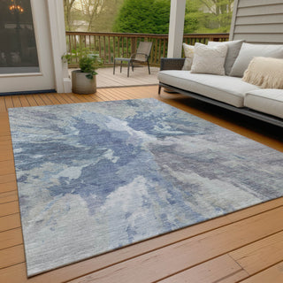 Piper Looms Chantille Modern ACN1632 Denim Machine Washable Area Rug Outdoor Lifestyle Image Feature