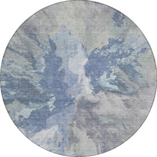 Piper Looms Chantille Modern ACN1632 Denim Machine Washable Area Rug Round Main Image