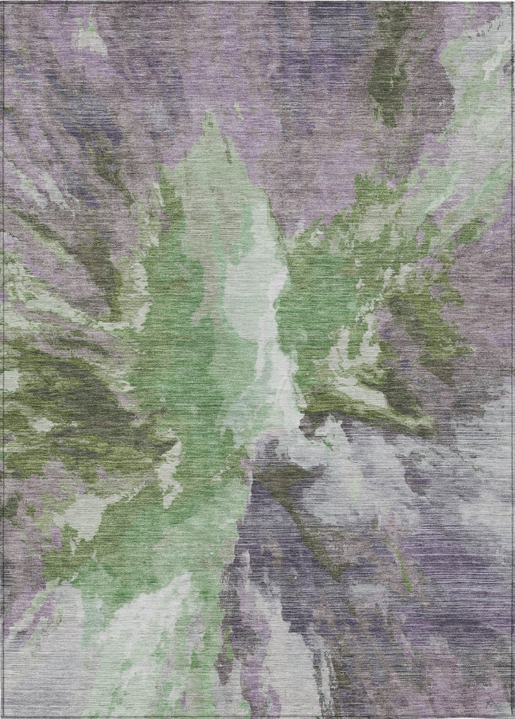 Piper Looms Chantille Modern ACN1632 Green Machine Washable Area Rug main image