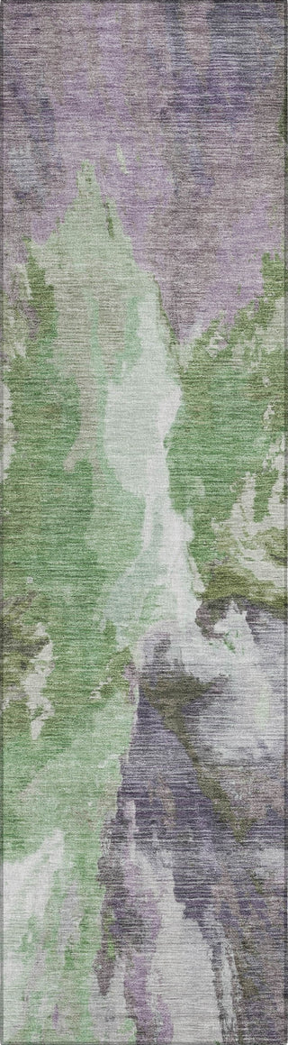 Piper Looms Chantille Modern ACN1632 Green Machine Washable Area Rug Runner Main Image