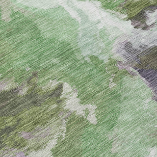 Piper Looms Chantille Modern ACN1632 Green Machine Washable Area Rug Swatch Image