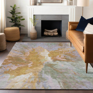 Piper Looms Chantille Modern ACN1632 Rust Machine Washable Area Rug Lifestyle Image Feature