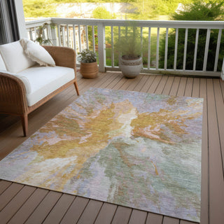 Piper Looms Chantille Modern ACN1632 Rust Machine Washable Area Rug Outdoor Lifestyle Image Feature