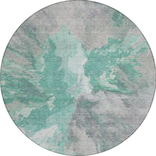 Piper Looms Chantille Modern ACN1632 Teal Machine Washable Area Rug Round Main Image
