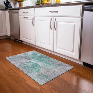 Piper Looms Chantille Modern ACN1632 Teal Machine Washable Area Rug Scatter Lifestyle Image Feature