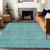 Piper Looms Chantille Stripes ACN1634 Aqua Machine Washable Area Rug Lifestyle Image Feature