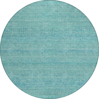 Piper Looms Chantille Stripes ACN1634 Aqua Machine Washable Area Rug Round Main Image