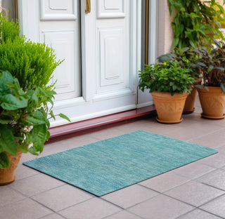Piper Looms Chantille Stripes ACN1634 Aqua Machine Washable Area Rug Scatter Outdoor Lifestyle Image Feature