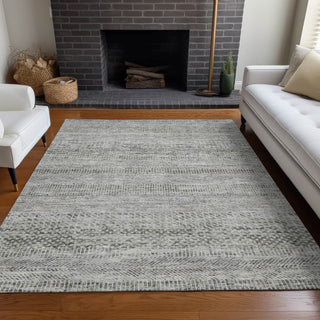 Piper Looms Chantille Stripes ACN1634 Gray Machine Washable Area Rug Lifestyle Image Feature