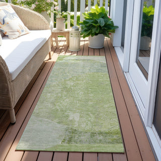 Piper Looms Chantille Modern ACN1635 Aloe Machine Washable Area Rug Runner Outdoor Lifestyle Image Feature