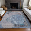 Piper Looms Chantille Modern ACN1635 Blue Machine Washable Area Rug Lifestyle Image Feature
