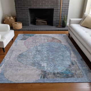 Piper Looms Chantille Modern ACN1635 Blue Machine Washable Area Rug Lifestyle Image Feature