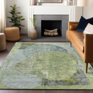 Piper Looms Chantille Modern ACN1635 Green Machine Washable Area Rug Lifestyle Image Feature