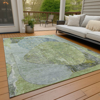 Piper Looms Chantille Modern ACN1635 Green Machine Washable Area Rug Outdoor Lifestyle Image Feature