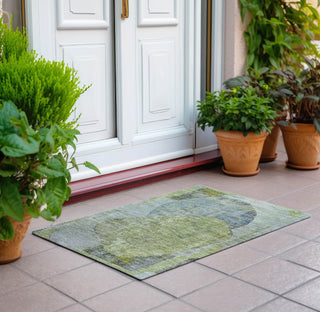 Piper Looms Chantille Modern ACN1635 Green Machine Washable Area Rug Scatter Outdoor Lifestyle Image Feature