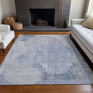 Piper Looms Chantille Modern ACN1635 Sky Machine Washable Area Rug Lifestyle Image Feature