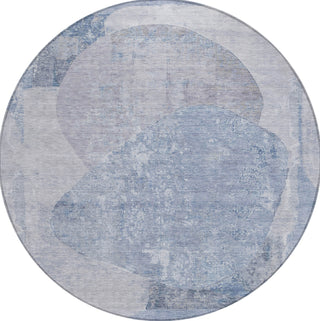 Piper Looms Chantille Modern ACN1635 Sky Machine Washable Area Rug Round Main Image