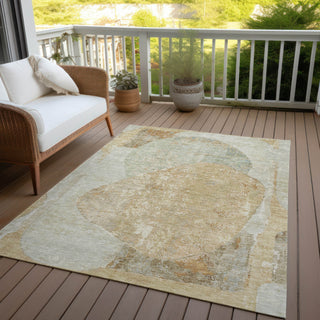 Piper Looms Chantille Modern ACN1635 Taupe Machine Washable Area Rug Outdoor Lifestyle Image Feature