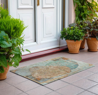 Piper Looms Chantille Modern ACN1635 Teal Machine Washable Area Rug Scatter Outdoor Lifestyle Image Feature