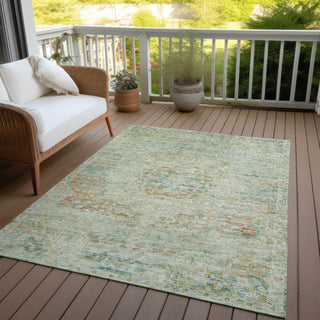 Piper Looms Chantille Global ACN1636 Sage Machine Washable Area Rug Outdoor Lifestyle Image Feature