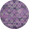 Piper Looms Chantille Diamonds ACN1637 Eggplant Machine Washable Area Rug Round Main Image