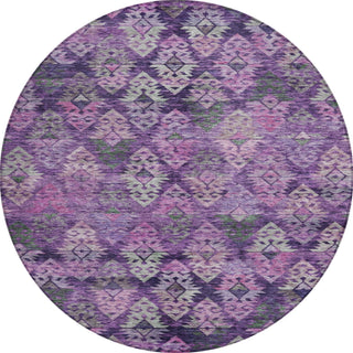 Piper Looms Chantille Diamonds ACN1637 Eggplant Machine Washable Area Rug Round Main Image