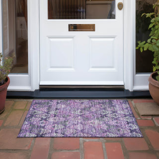 Piper Looms Chantille Diamonds ACN1637 Eggplant Machine Washable Area Rug Scatter Outdoor Lifestyle Image Feature