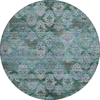 Piper Looms Chantille Diamonds ACN1637 Emerald Machine Washable Area Rug Round Main Image