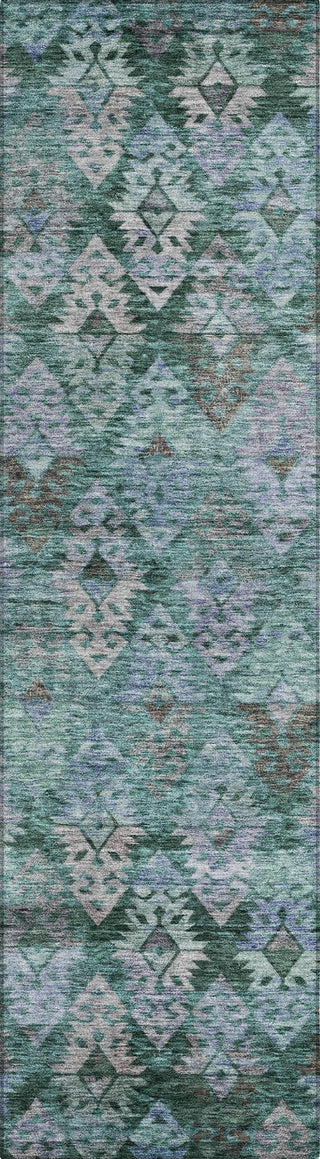 Piper Looms Chantille Diamonds ACN1637 Emerald Machine Washable Area Rug Runner Main Image