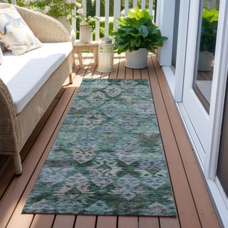 Piper Looms Chantille Diamonds ACN1637 Emerald Machine Washable Area Rug Runner Outdoor Lifestyle Image Feature