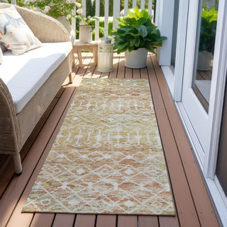 Piper Looms Chantille Geometric ACN1638 Peach Machine Washable Area Rug Runner Outdoor Lifestyle Image Feature