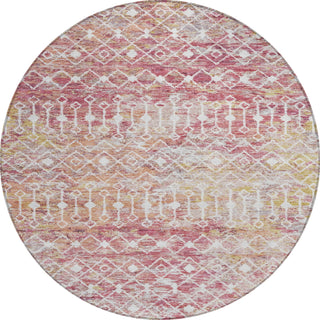 Piper Looms Chantille Geometric ACN1638 Pink Machine Washable Area Rug Round Main Image