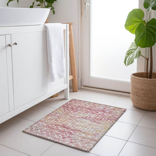Piper Looms Chantille Geometric ACN1638 Pink Machine Washable Area Rug Scatter Lifestyle Image Feature