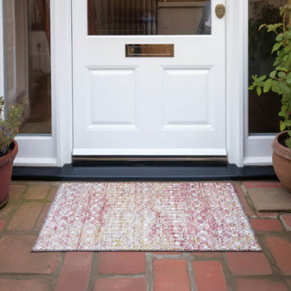 Piper Looms Chantille Geometric ACN1638 Pink Machine Washable Area Rug Scatter Outdoor Lifestyle Image Feature