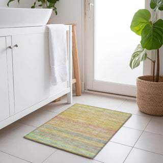 Piper Looms Chantille Stripes ACN1639 Gold Machine Washable Area Rug Scatter Lifestyle Image Feature