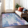 Piper Looms Chantille Abstract ACN1640 Blue Machine Washable Area Rug Lifestyle Image Feature