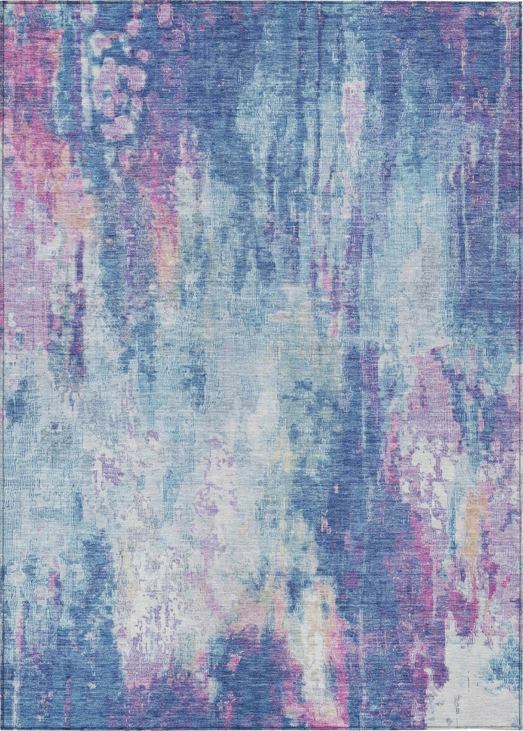 Piper Looms Chantille Abstract ACN1640 Blue Machine Washable Area Rug main image