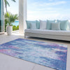 Piper Looms Chantille Abstract ACN1640 Blue Machine Washable Area Rug Outdoor Lifestyle Image Feature