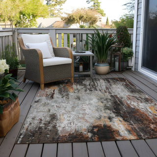 Piper Looms Chantille Abstract ACN1640 Gray Machine Washable Area Rug Outdoor Lifestyle Image Feature