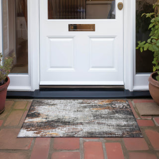 Piper Looms Chantille Abstract ACN1640 Gray Machine Washable Area Rug Scatter Outdoor Lifestyle Image Feature