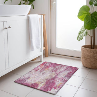 Piper Looms Chantille Abstract ACN1640 Pink Machine Washable Area Rug Scatter Lifestyle Image Feature