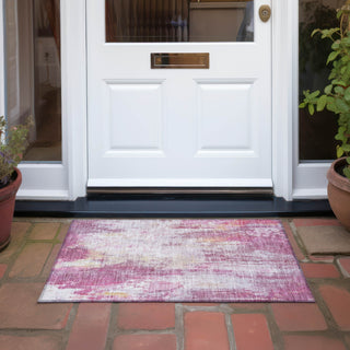 Piper Looms Chantille Abstract ACN1640 Pink Machine Washable Area Rug Scatter Outdoor Lifestyle Image Feature