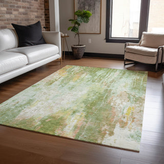 Piper Looms Chantille Abstract ACN1640 Sage Machine Washable Area Rug Lifestyle Image Feature